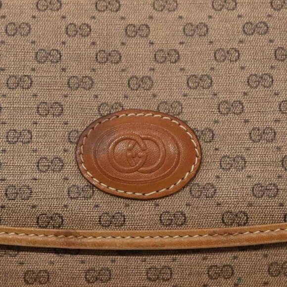 GUCCI Micro GG Supreme Shoulder Bag PVC Beige Gold - Picture 13 of 16